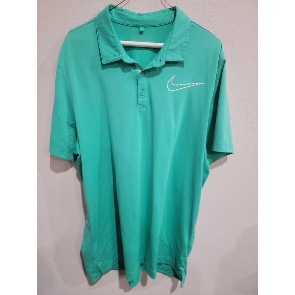 Nike Golf Dri-FIt Collared Short Sleeve Polo Shirt Emerald Green Mens XL
